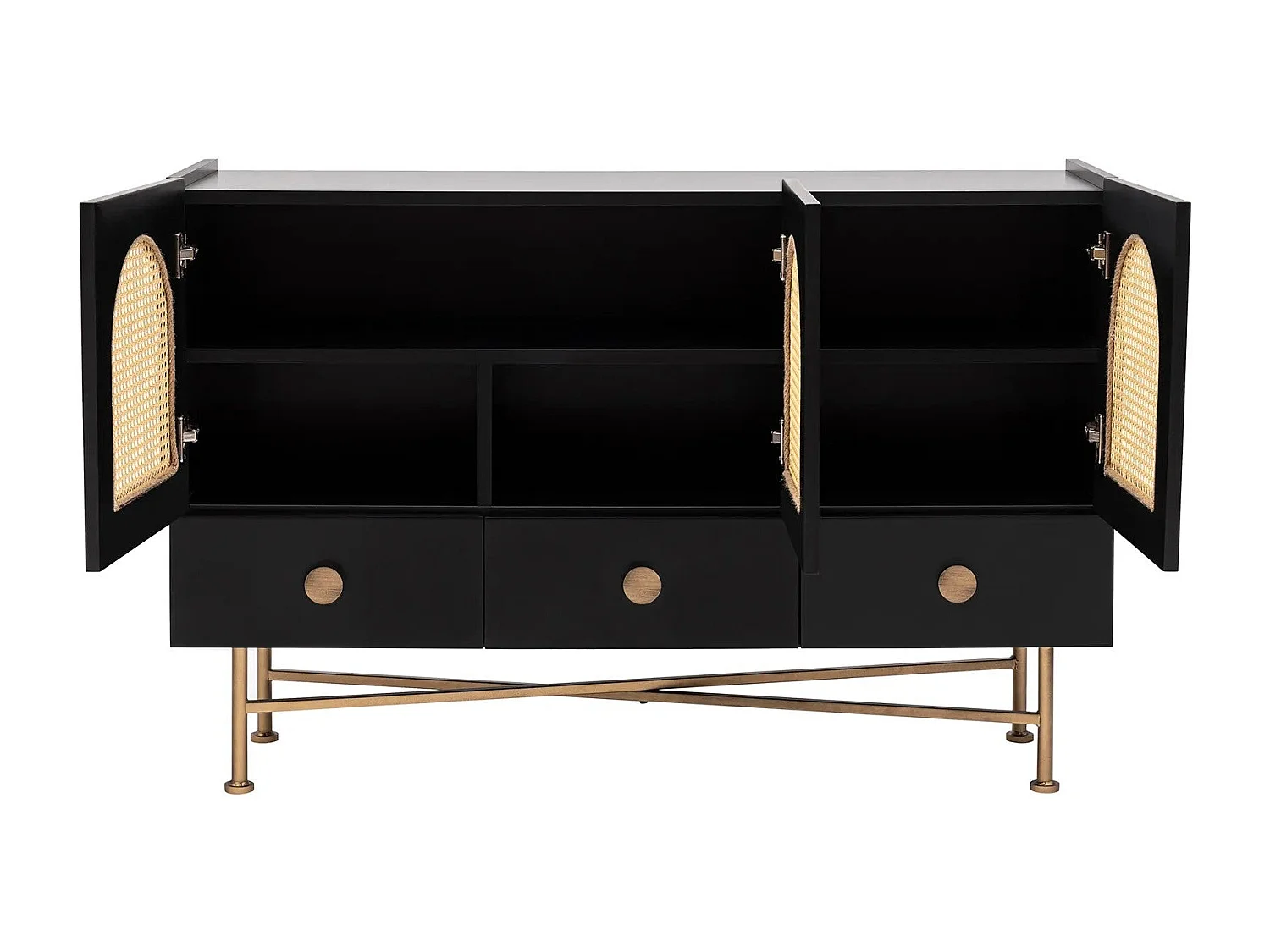 Aparador – 123 cm x 63 cm x 38 cm – Preto – Aglomerado