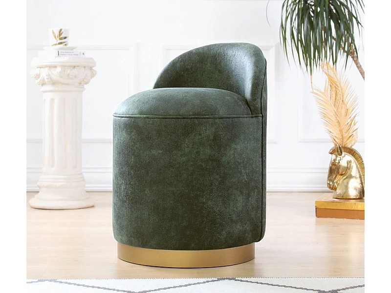 Puf Altadena 221, Verde, 70cm, Diámetro: 45, Cuero ecológico