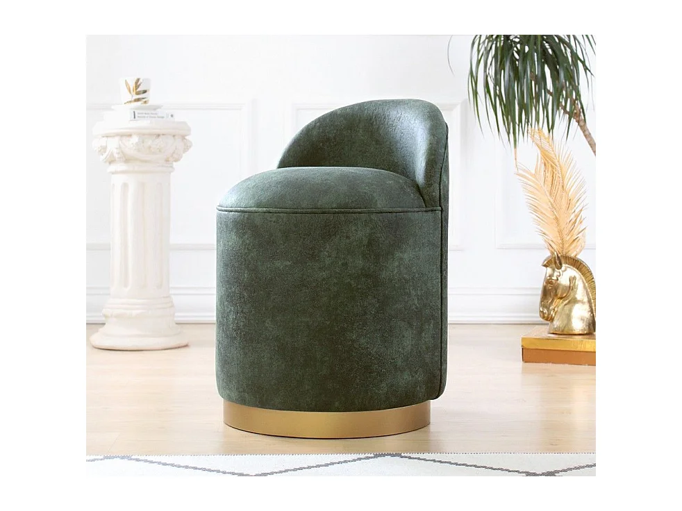 Puf Altadena 221, Verde, 70cm, Diámetro: 45, Cuero ecológico