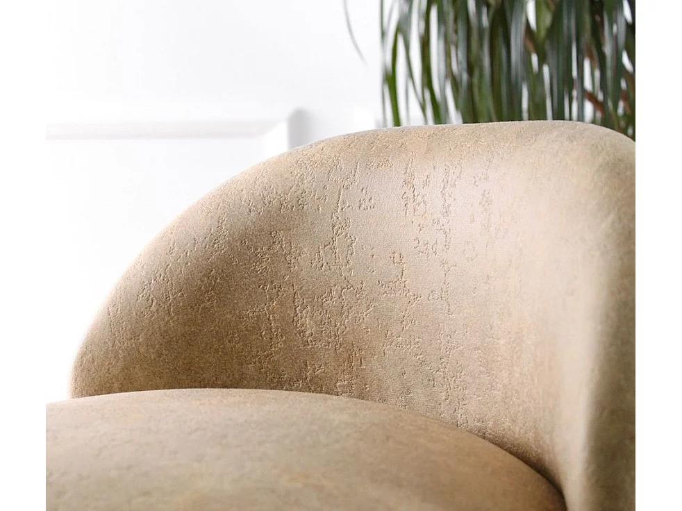 Pouf Altadena 221, Nocciola, 70cm, Diametro: 45, Eco pelle