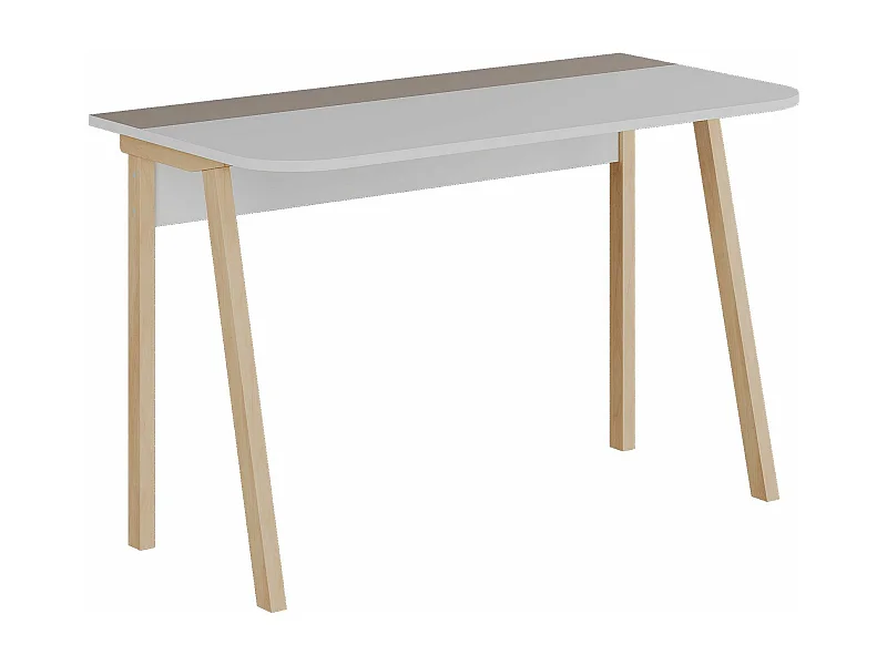 Mesa de oficina Kailua 541, 75x120x60cm, Roble|Gris|Blanco