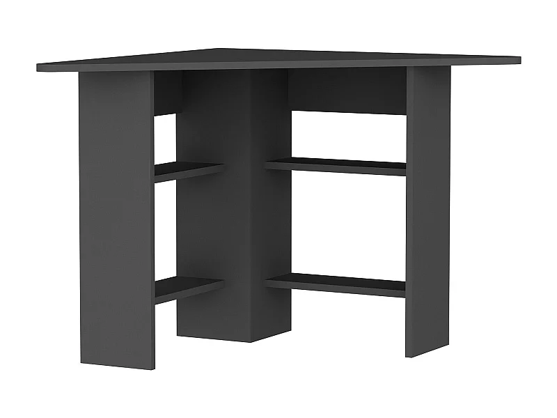 Bureau de coin 4 étagères Seredic L80xP80cm Anthracite