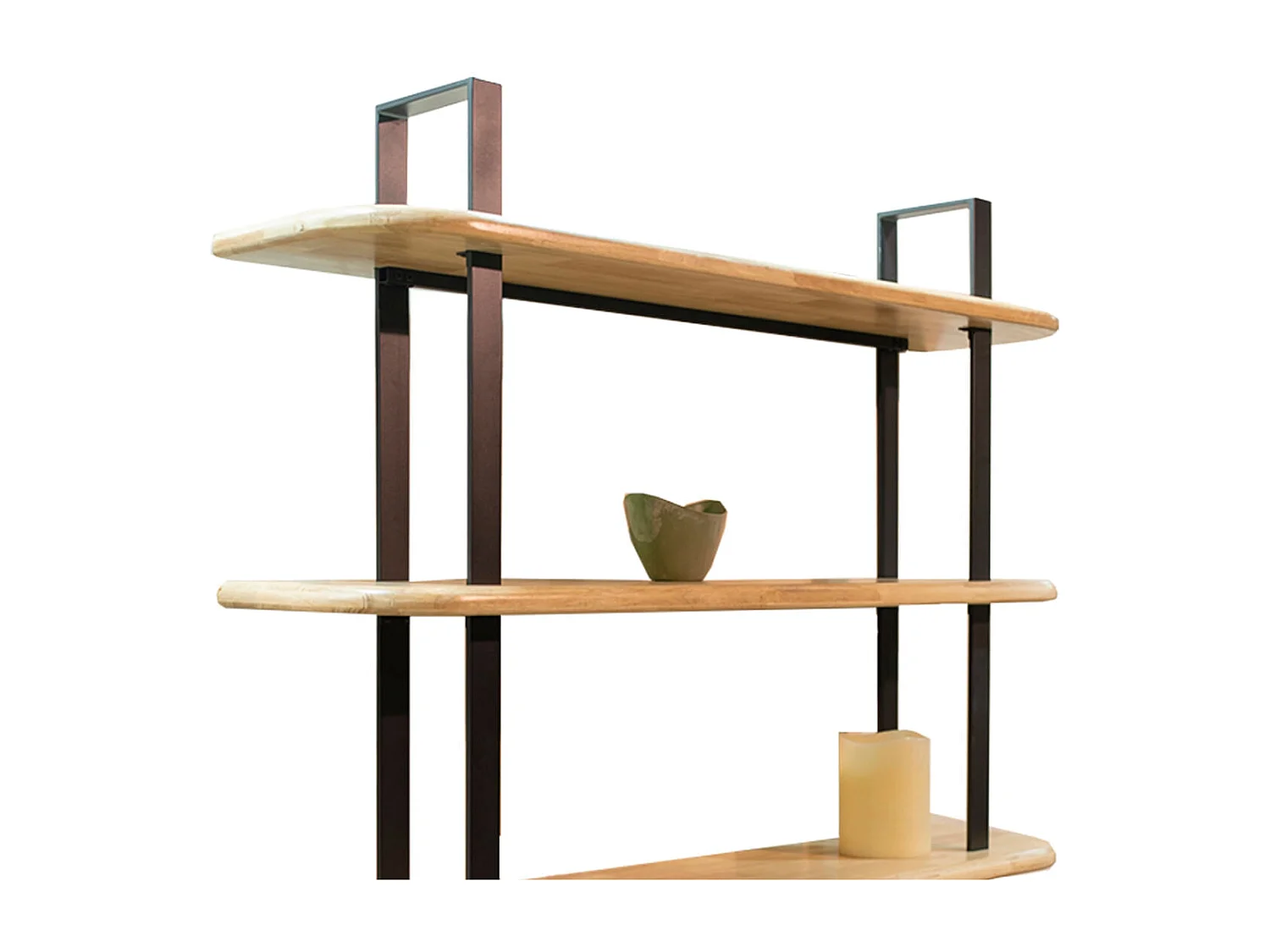 Estantería Moon 4 niveles roble nordish/negro 180x150x35 cm Adec