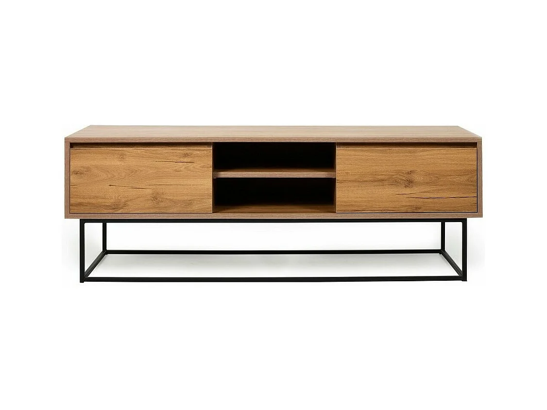 Mesa de tv Kailua 2035, Nogal|Negro, 140x50x40cm