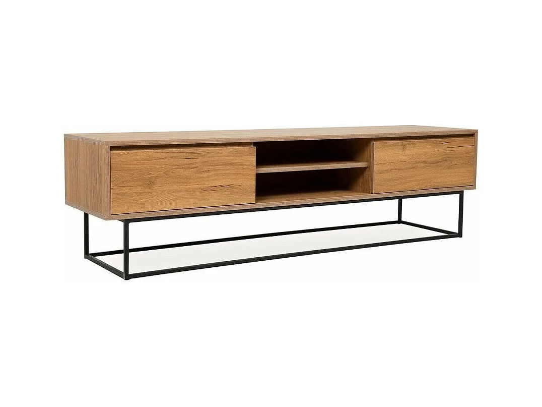 Mesa de tv Kailua 1843, Nogal|Negro, 180x50x40cm