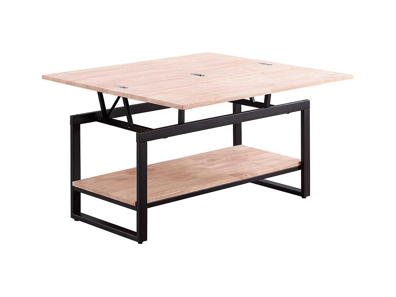 Mesa de centro Steve elevable y extensible + estante inferior roble Nordish/negro Adec