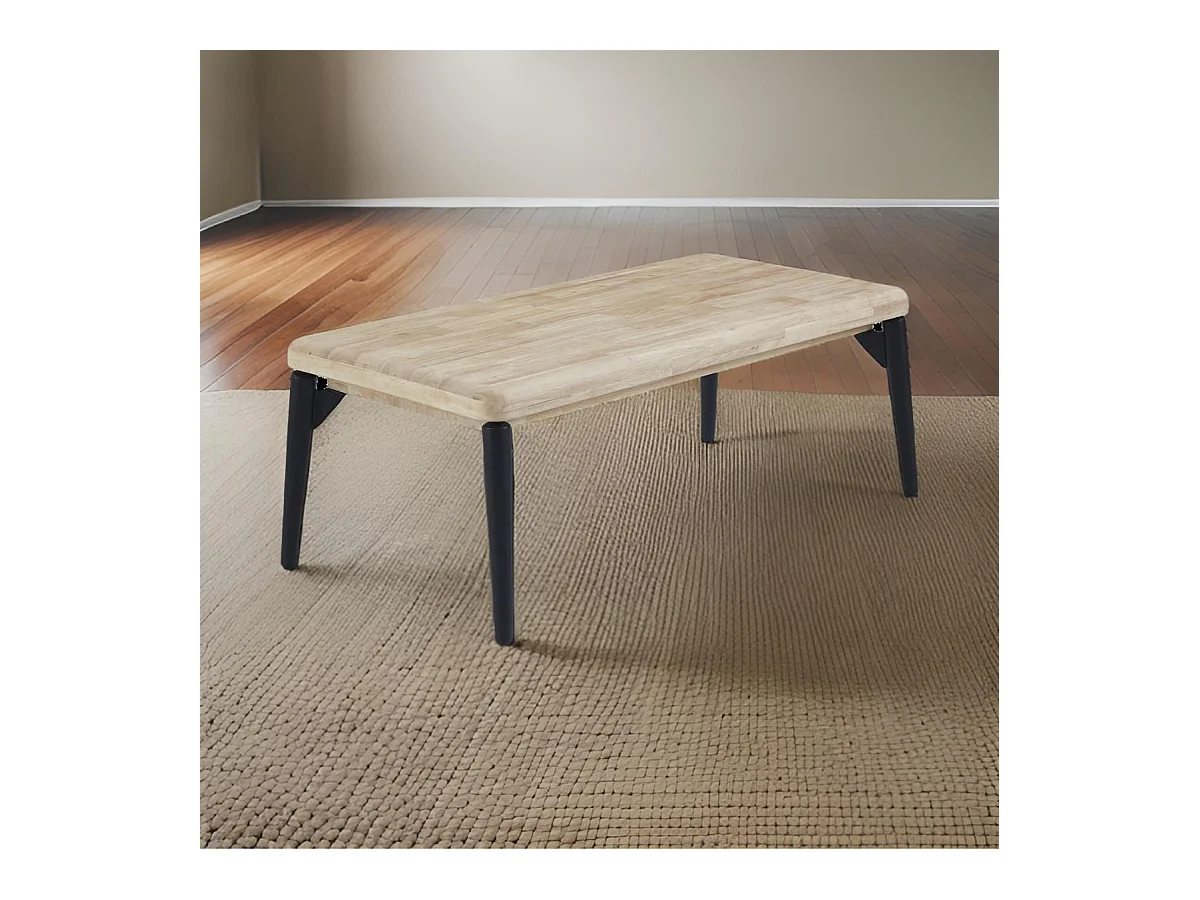 Mesa de centro elevable Moon roble nordish/negro 47-62x120x60 cm Adec