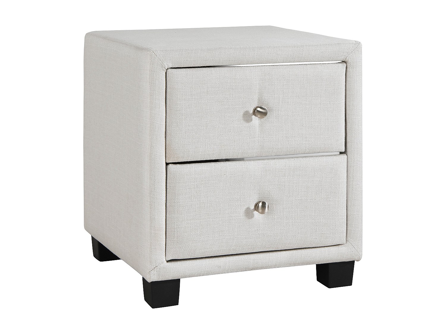 Nachttisch mit 2 Schubladen - Stoff - Elfenbein - PICHONIA günstig online kaufen