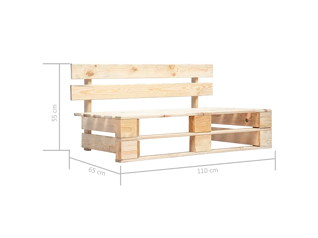 Salon de jardin palette 4pcs avec coussins Bois de pin imprégné