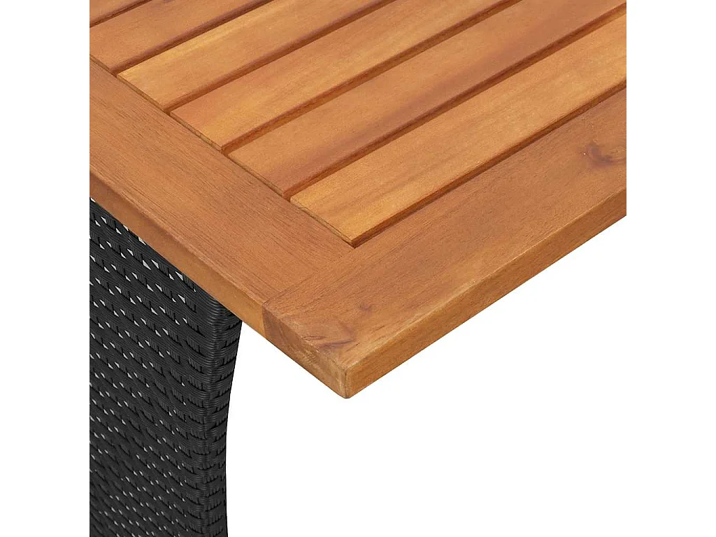 5-delige Loungeset met kussens poly rattan zwart