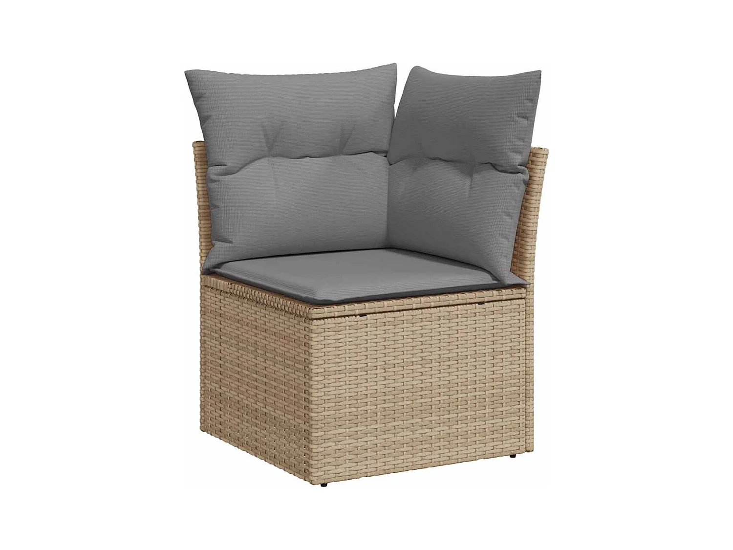 Salon de jardin avec coussins 8 pcs beige résine tressée acacia