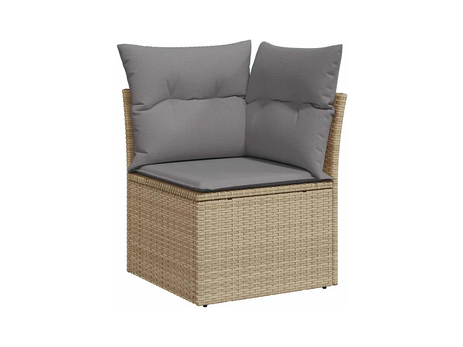 Salon de jardin avec coussins 9 pcs beige résine tressée acacia