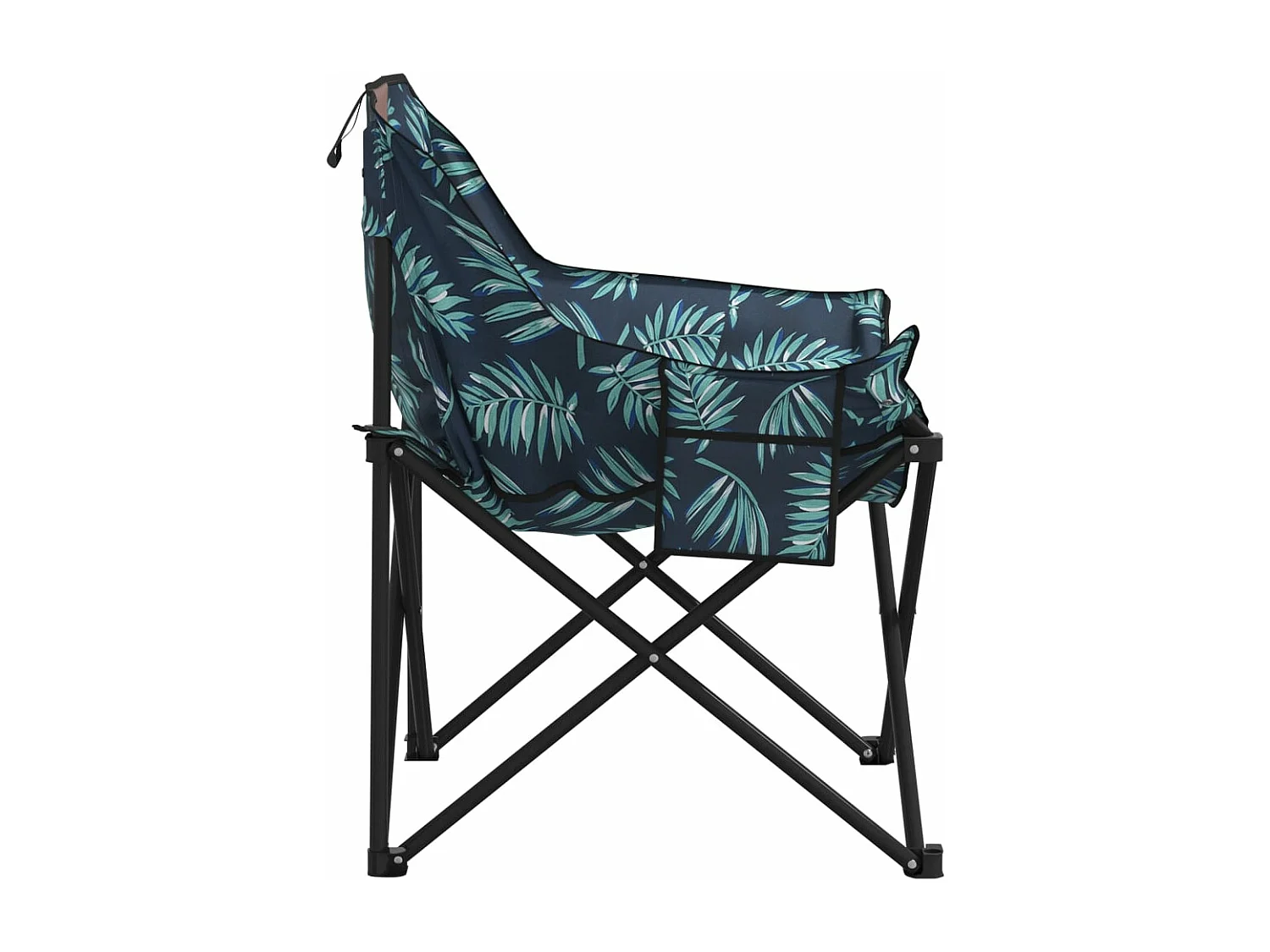 Chaise de camping avec poche pliable lot de 2 motif de feuille