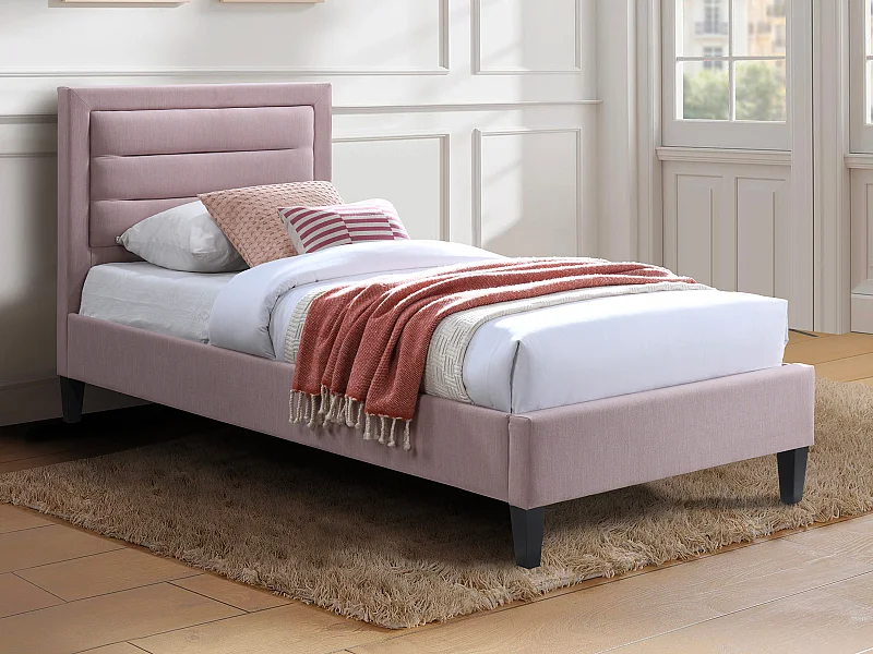 Letto 90 x 190 cm con testata rosa - Rosa - MACHUPIO