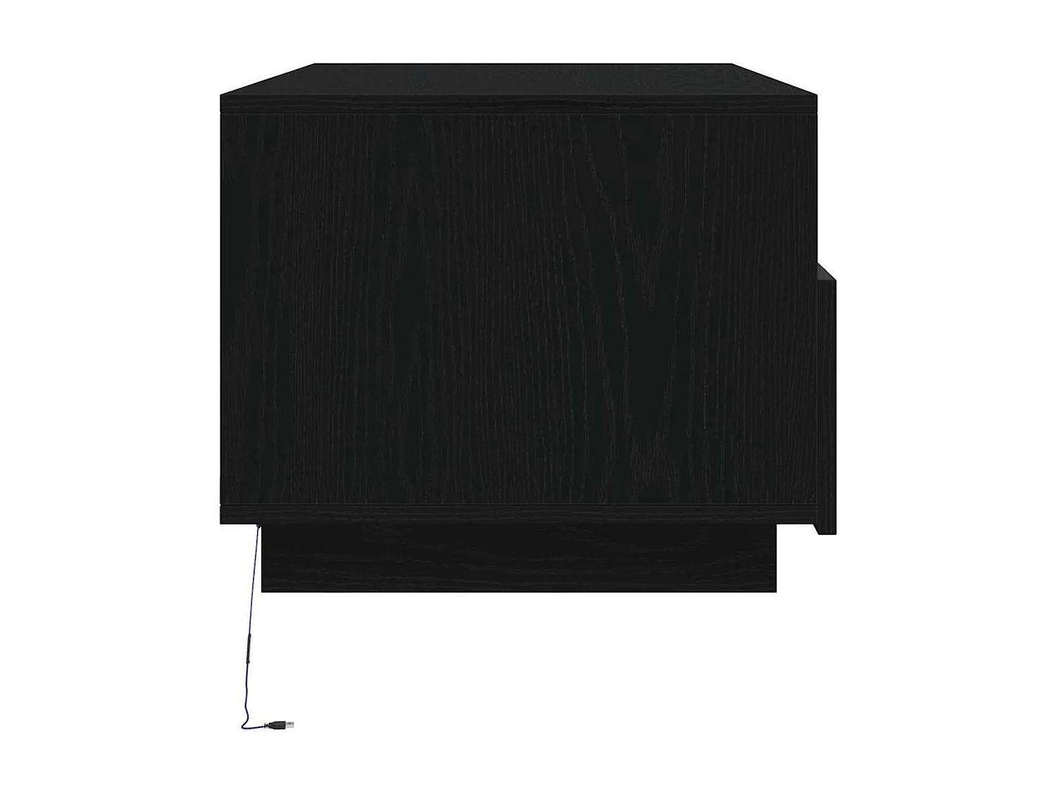 Table basse avec lumières LED chêne noir 90x49x40 cm