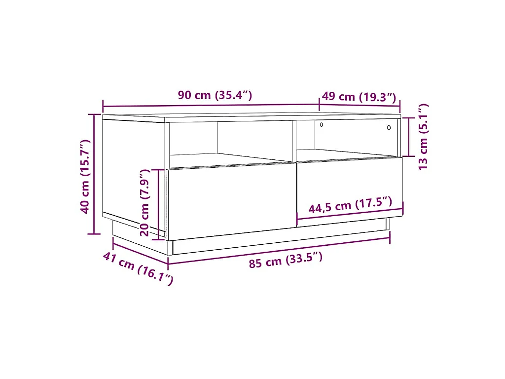 Mesa de centro com luzes LED, carvalho preto, 90x49x40 cm