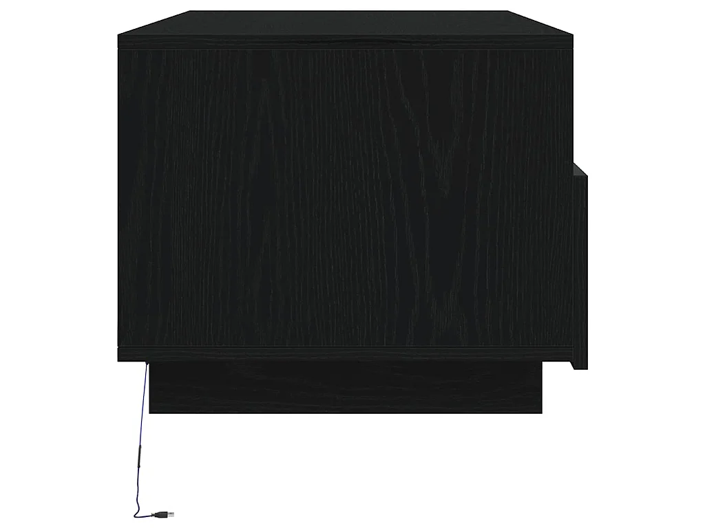Mesa de centro com luzes LED, carvalho preto, 90x49x40 cm