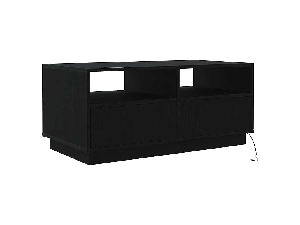 Mesa de centro com luzes LED, carvalho preto, 90x49x40 cm