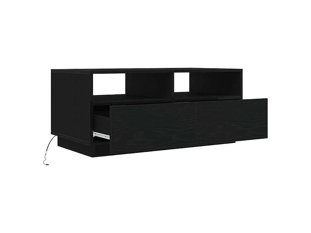 Mesa de centro com luzes LED, carvalho preto, 90x49x40 cm