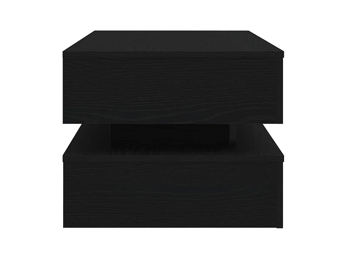 Mesa de centro con luces LED roble negro 90x50x40 cm