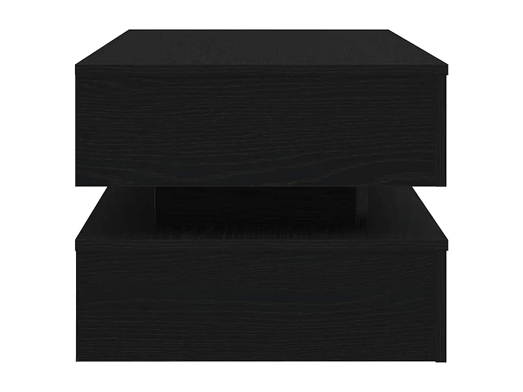 Table basse avec lumières LED chêne noir 90x50x40 cm