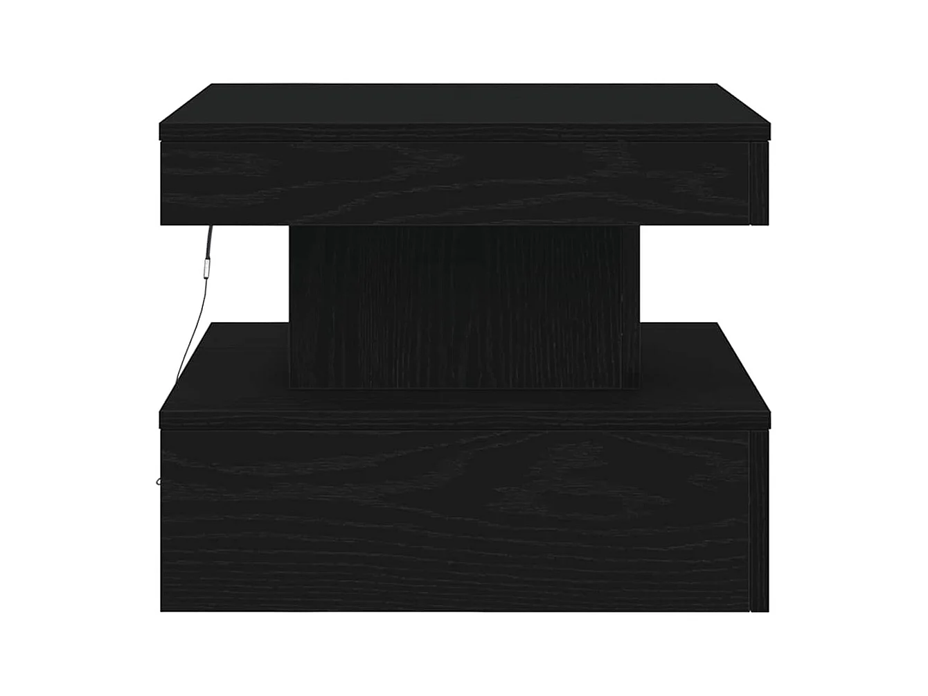 Salontafel met LED-verlichting 50x50x40 cm zwart eikenkleurig