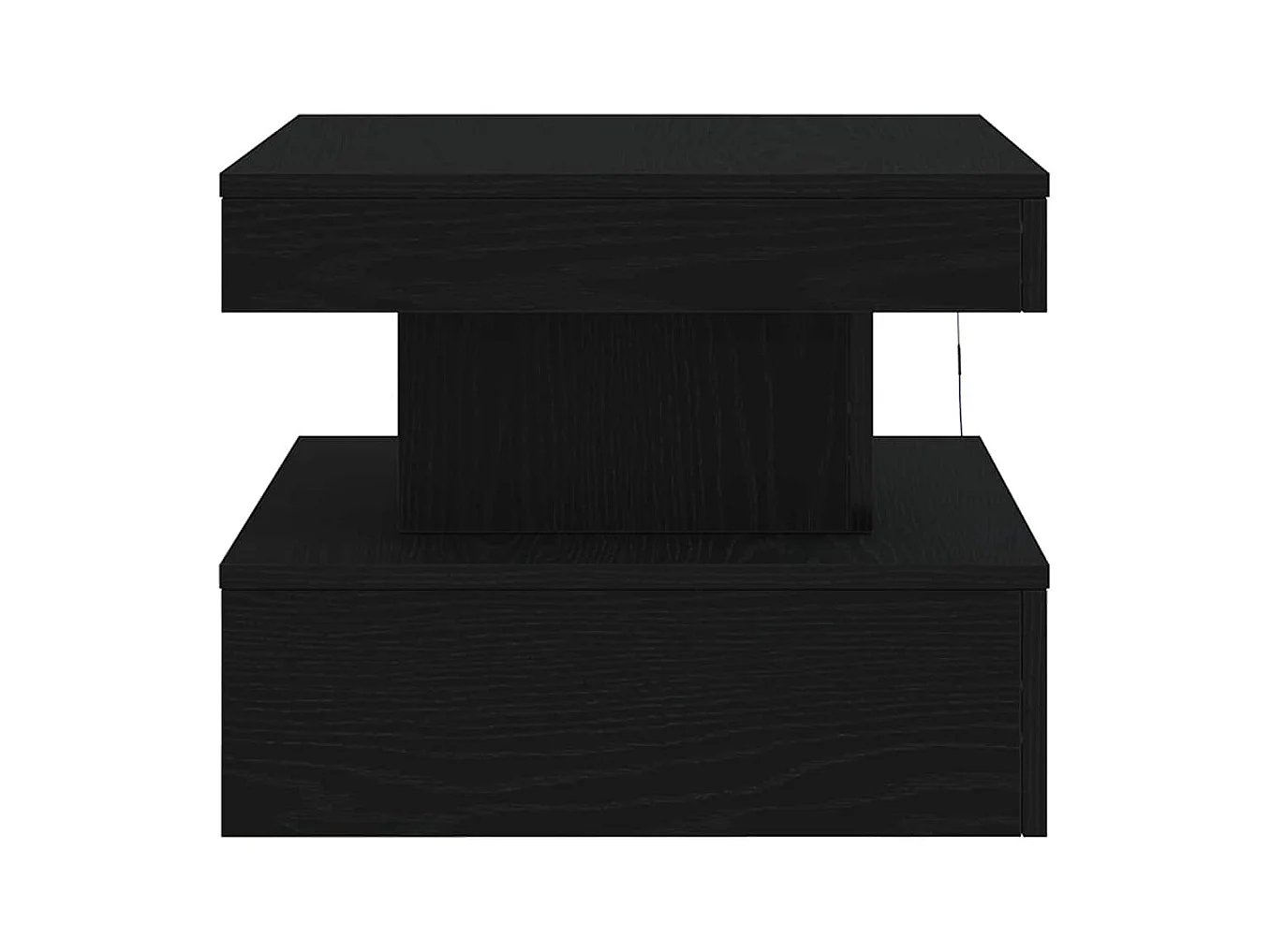 Salontafel met LED-verlichting 50x50x40 cm zwart eikenkleurig