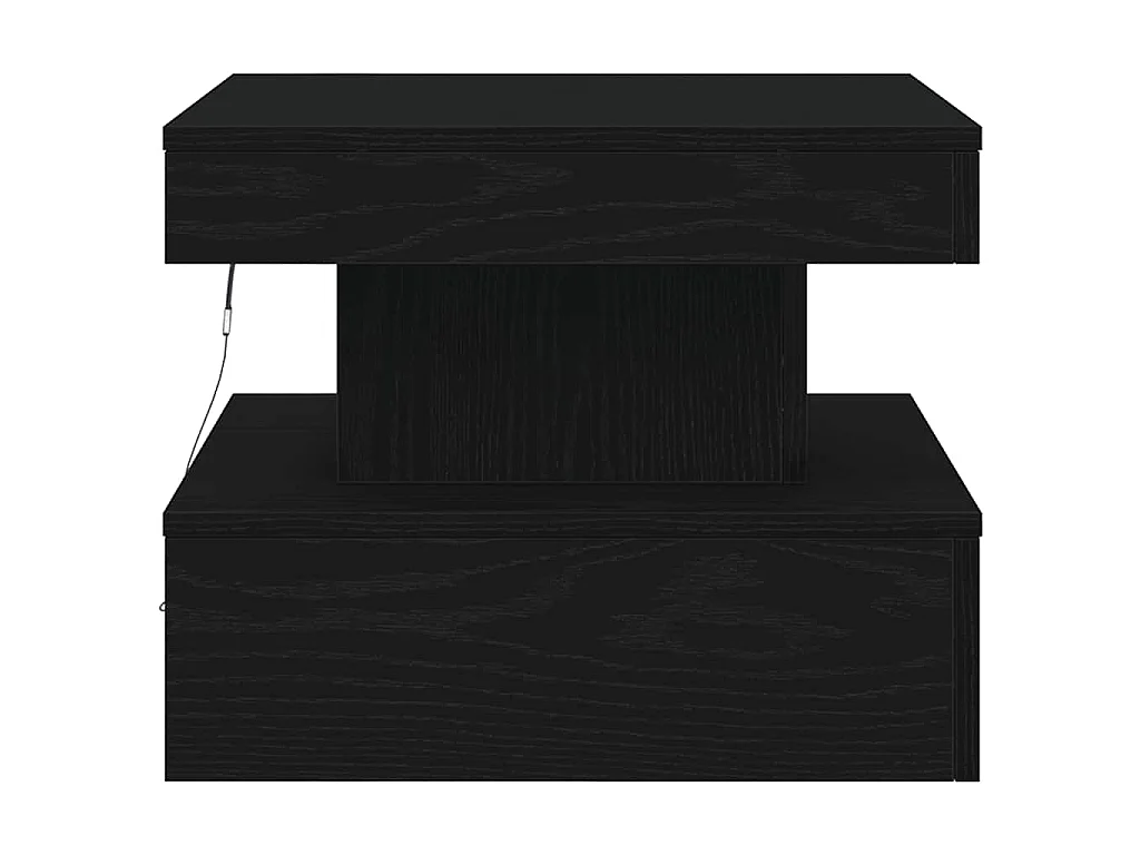 Couchtisch mit LED-Leuchten Schwarz Eichen-Optik 50x50x40 cm