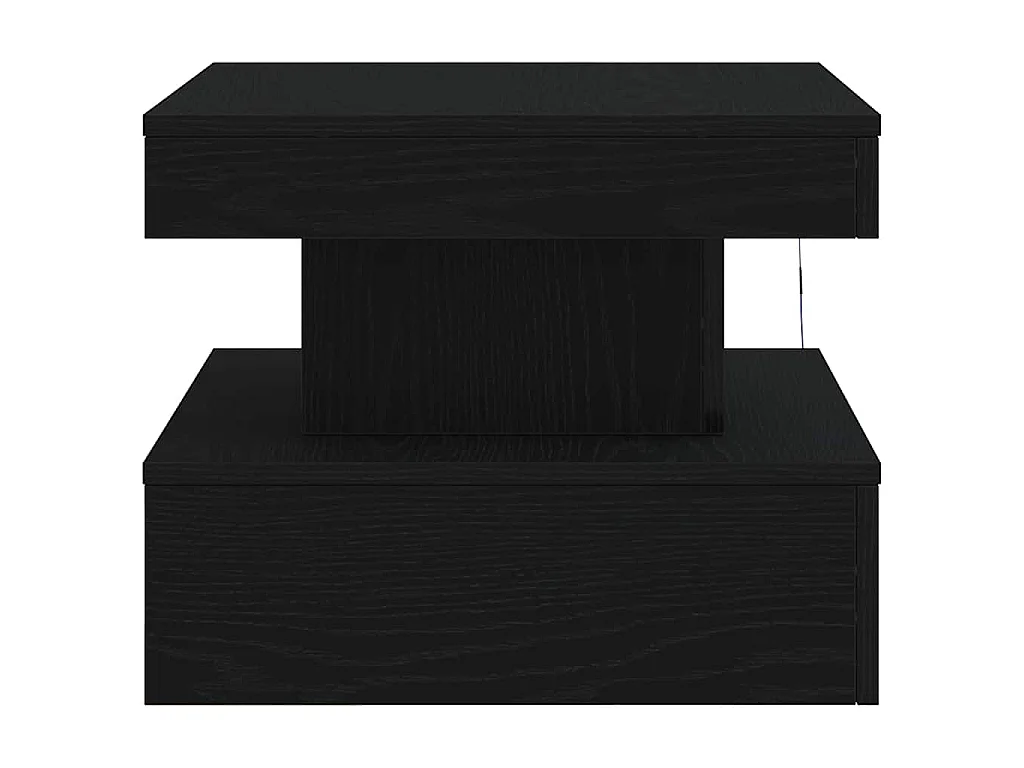 Couchtisch mit LED-Leuchten Schwarz Eichen-Optik 50x50x40 cm