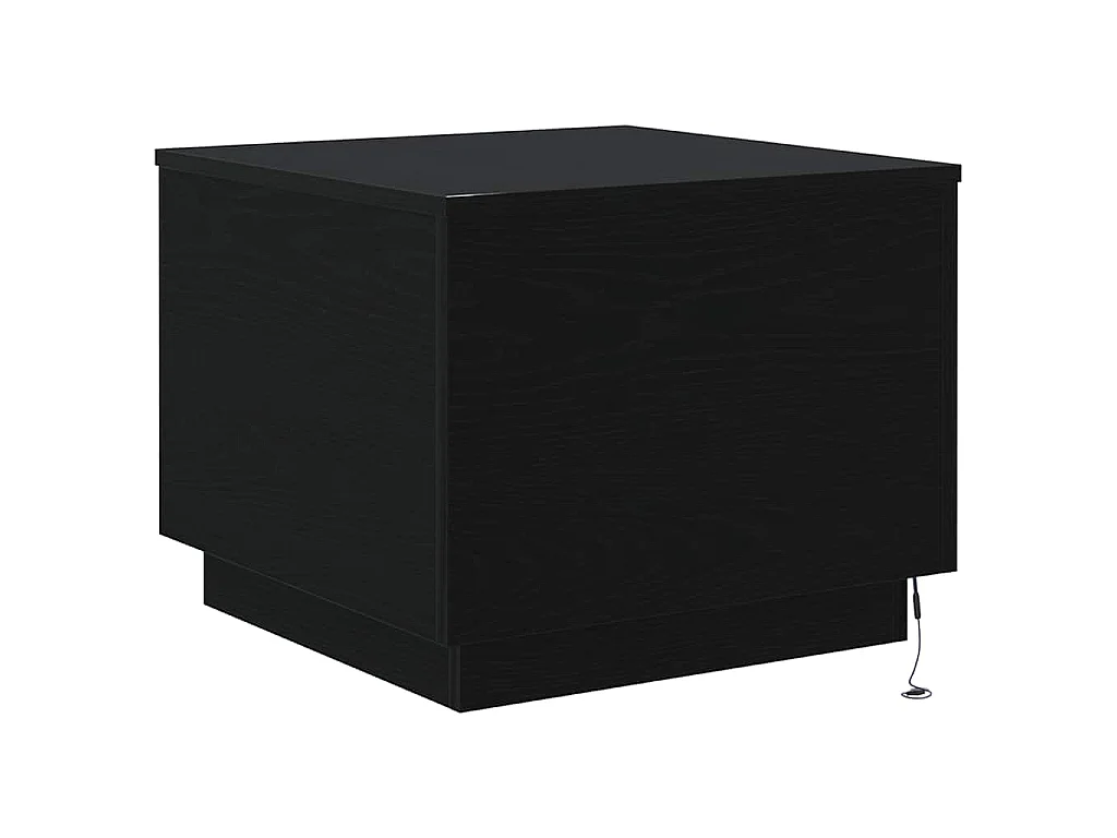 Couchtisch mit LED-Leuchten Schwarz Eichen-Optik 50x50x40 cm