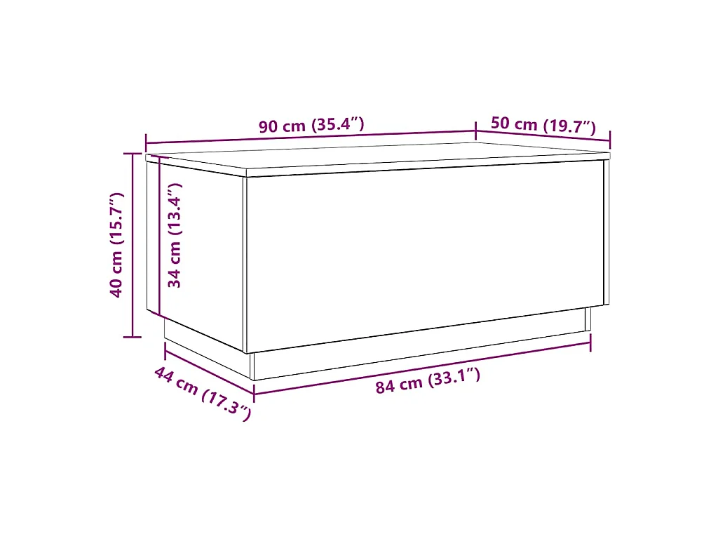 Table basse avec lumières LED chêne noir 90x50x40 cm