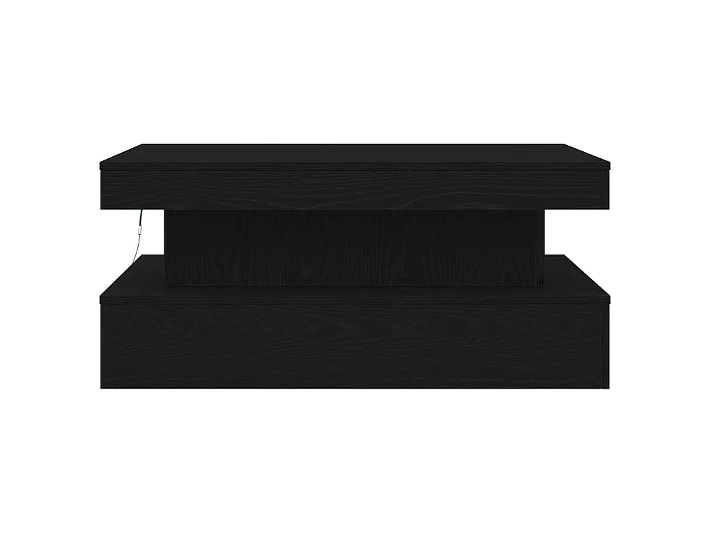 Table basse avec lumières LED chêne noir 90x50x40 cm