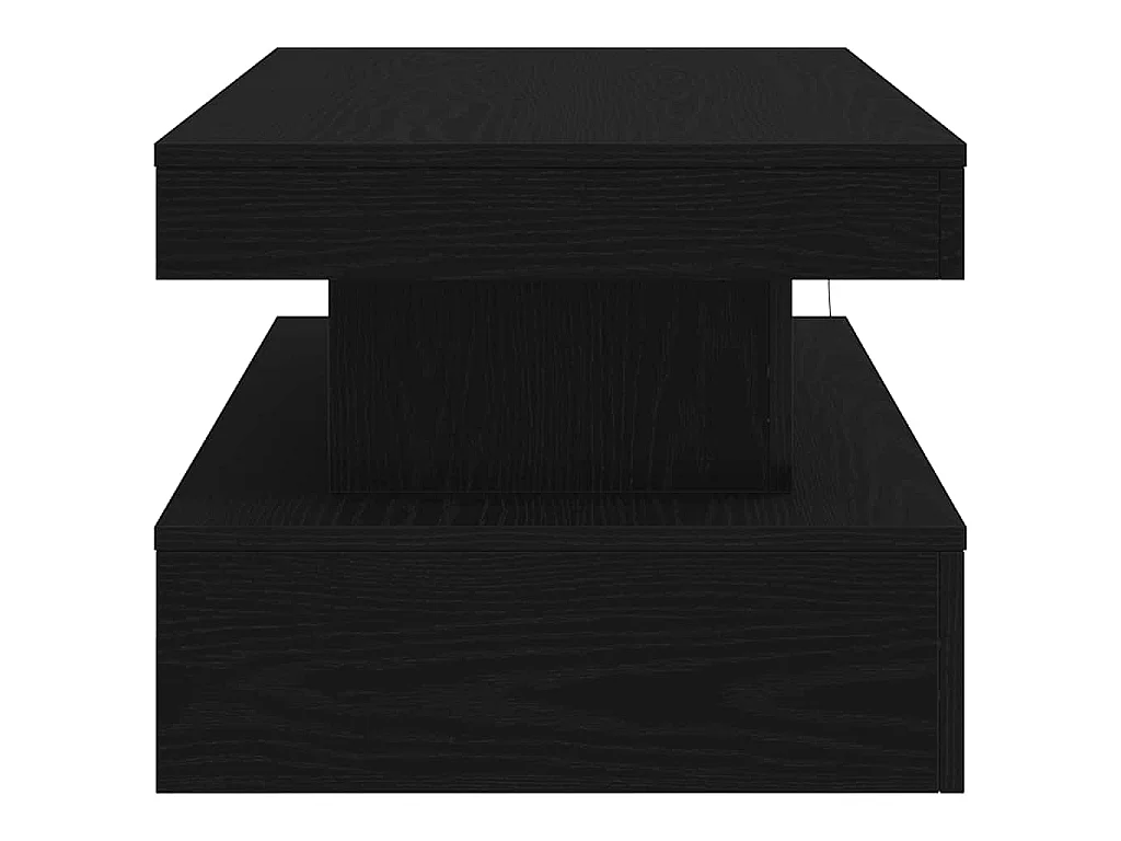 Table basse avec lumières LED chêne noir 90x50x40 cm