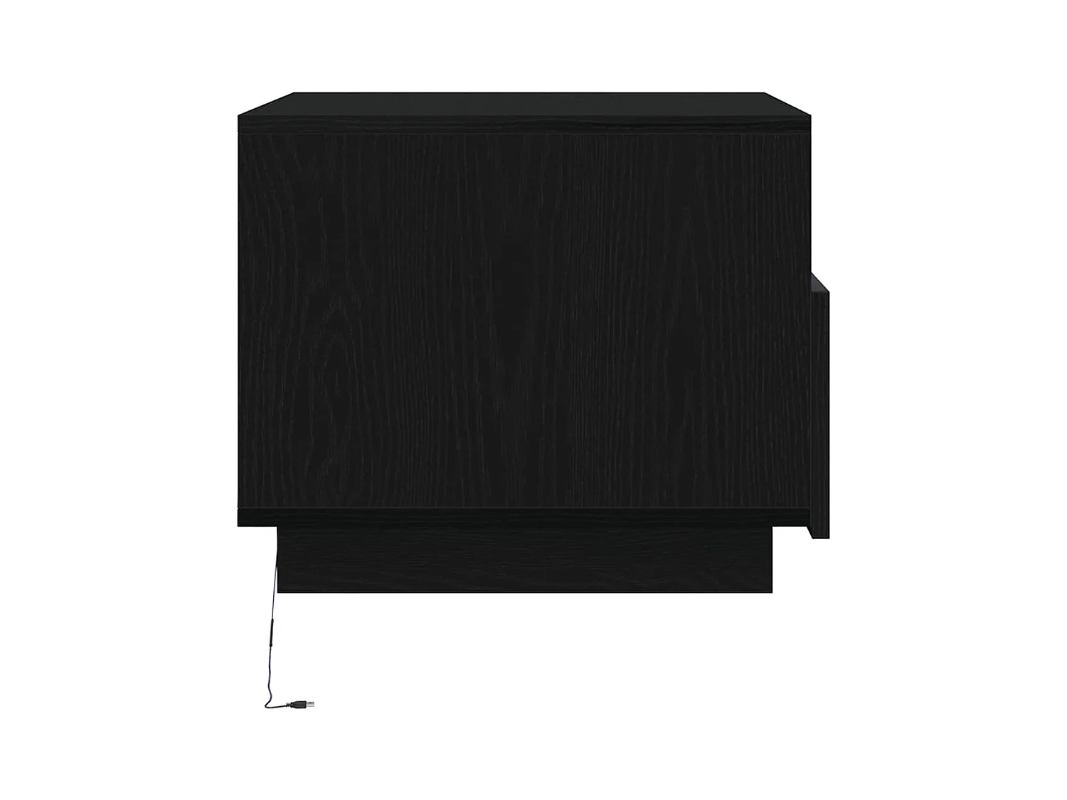 Table basse avec lumières LED chêne noir 50x49x40 cm