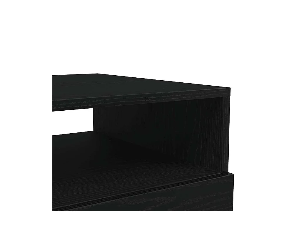 Table basse avec lumières LED chêne noir 50x49x40 cm