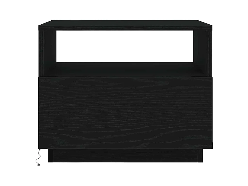 Table basse avec lumières LED chêne noir 50x49x40 cm