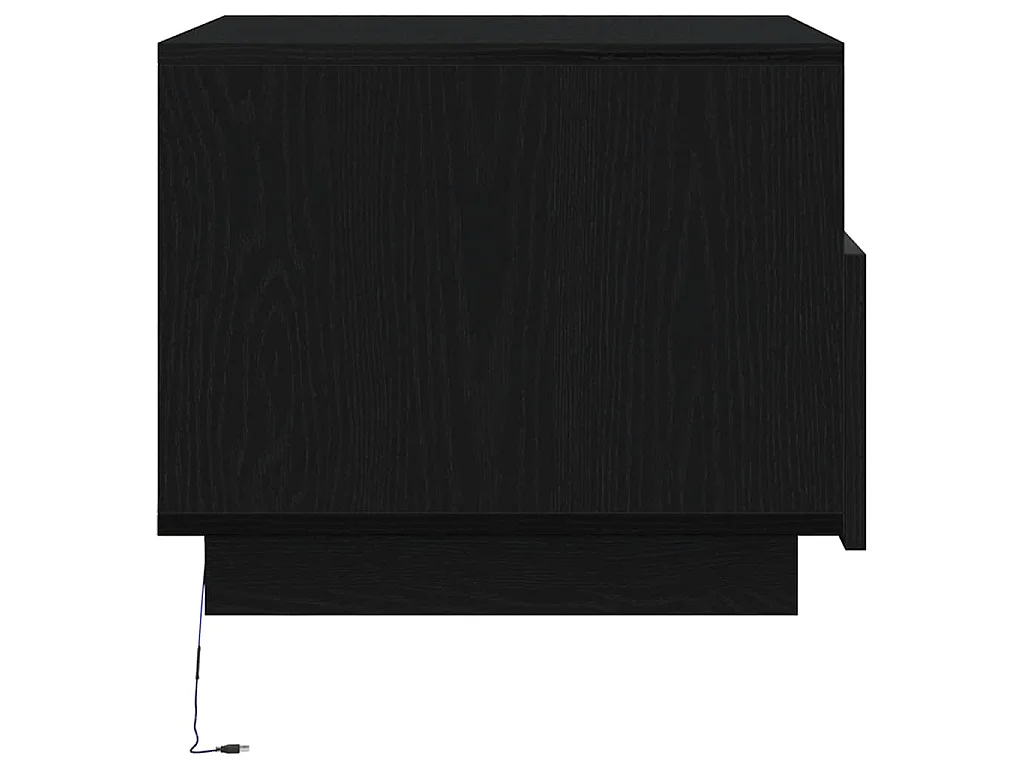 Table basse avec lumières LED chêne noir 50x49x40 cm