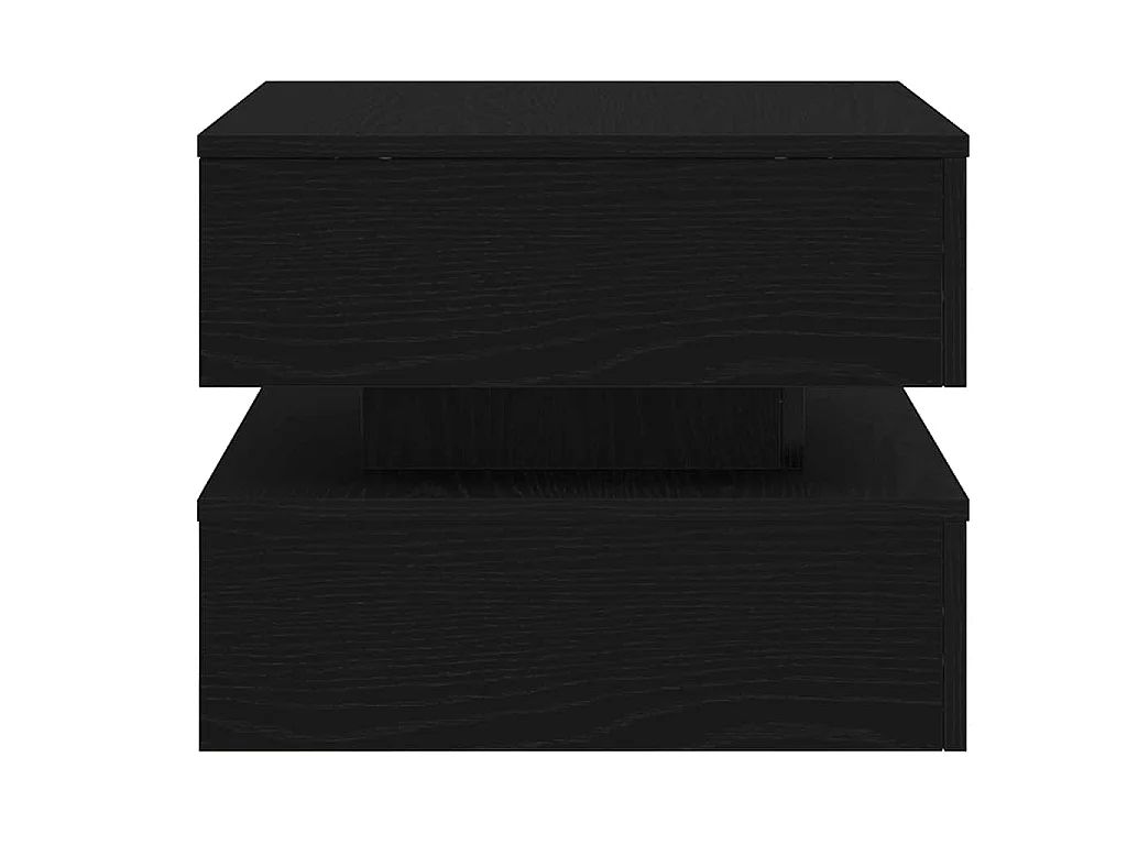 Mesa de centro com luzes LED, carvalho preto, 50x50x40 cm