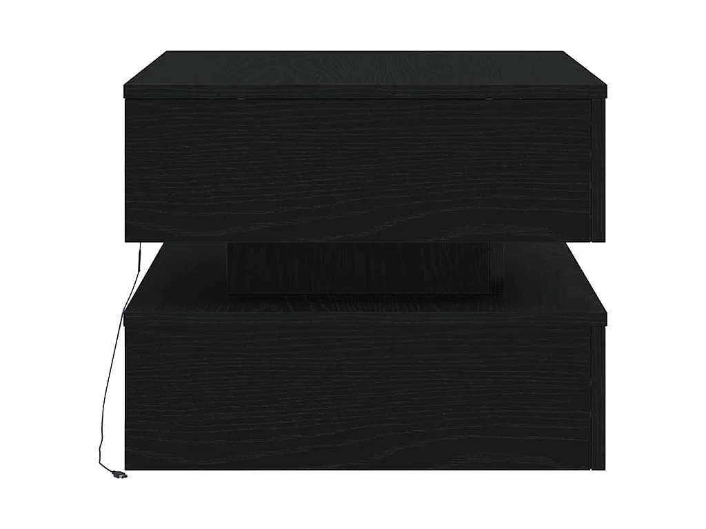 Mesa de centro com luzes LED, carvalho preto, 50x50x40 cm