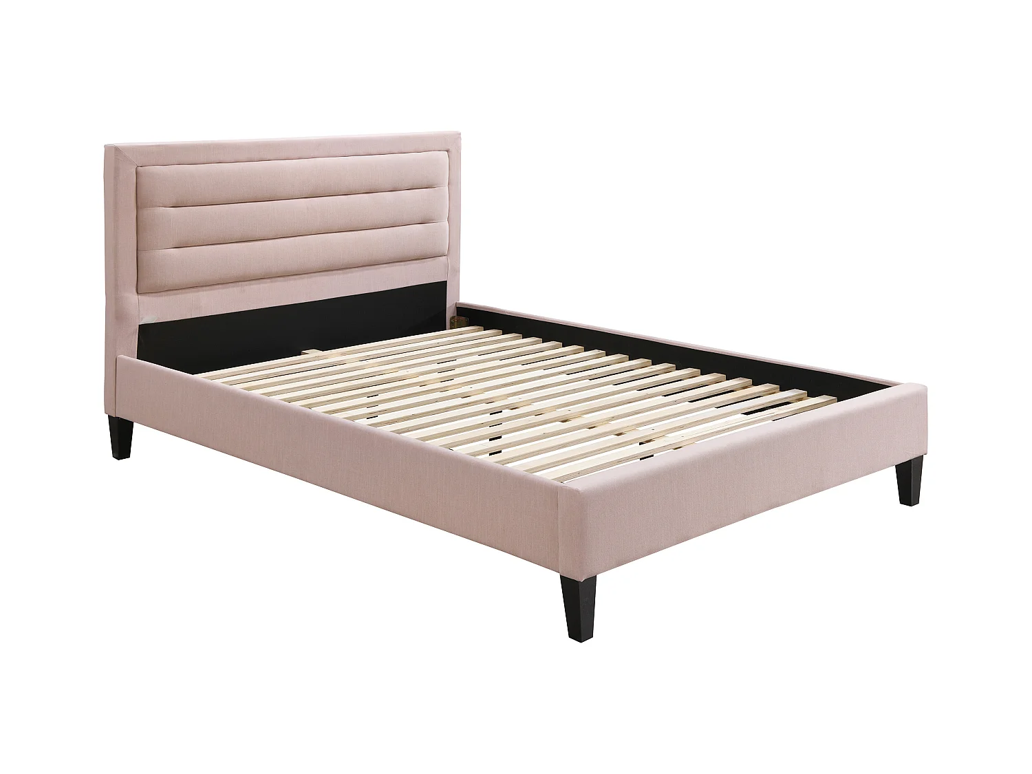 Cama 140 x 190 cm con cabecero color rosa - Rosa - MACHUPIO