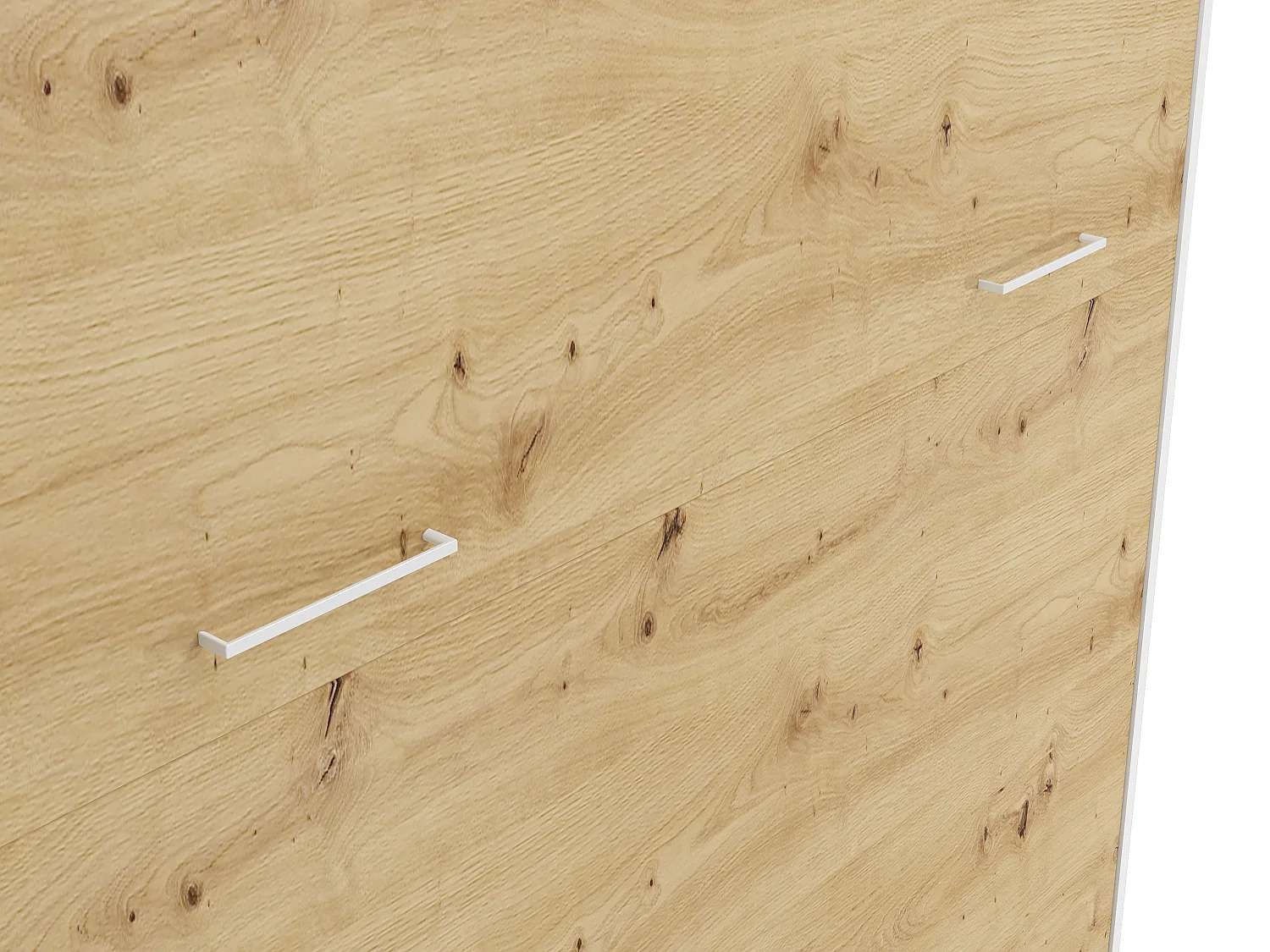 Seng med folde 160 x 200 cm - Vertikal manuel åbning - Farve: Natur og hvid - BEGANIO