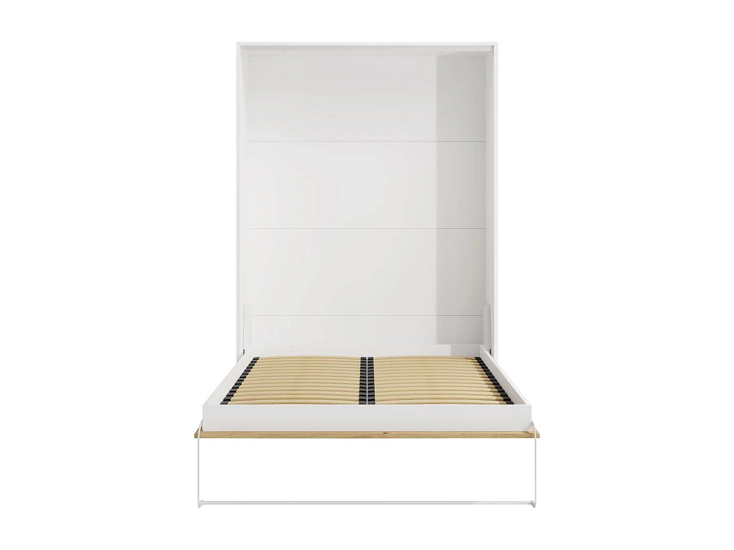 Seng med folde 160 x 200 cm - Vertikal manuel åbning - Farve: Natur og hvid - BEGANIO