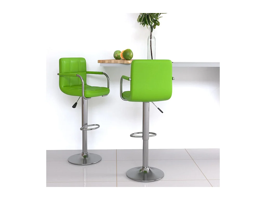 Tabourets de bar lot de 2 vert similicuir