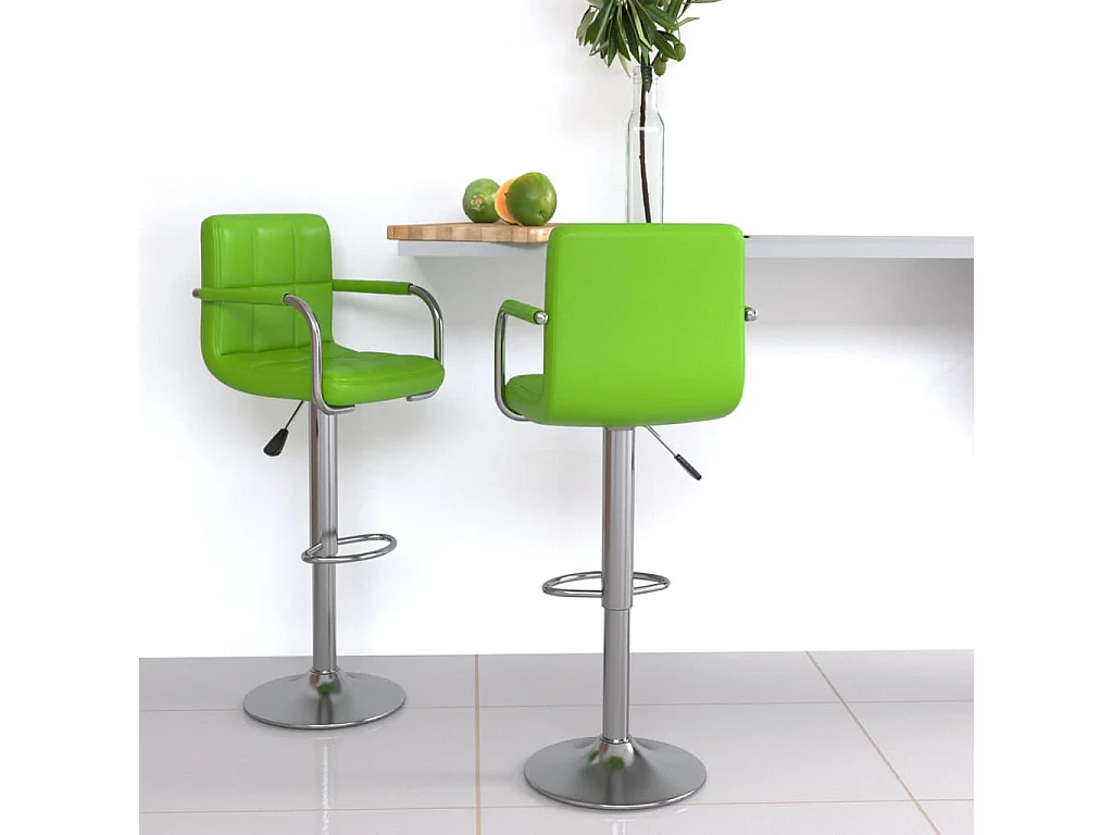 Bancos de bar 2 pcs couro artificial verde