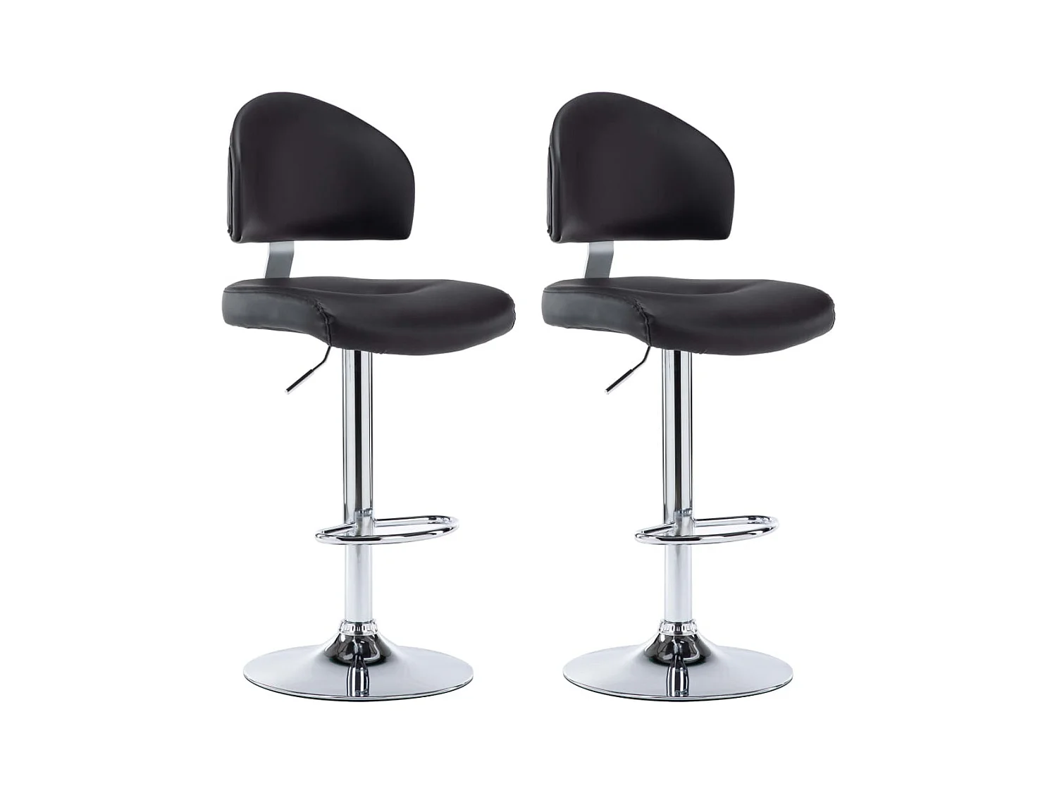 Tabourets de bar lot de 2 noir similicuir