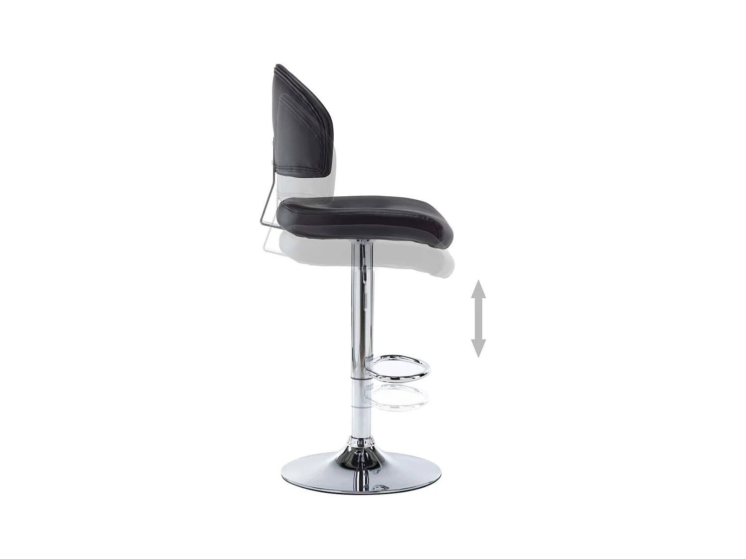 Tabourets de bar lot de 2 noir similicuir