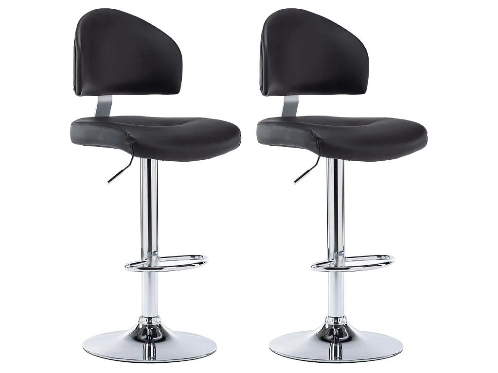 Bancos de bar 2 pcs couro artificial preto