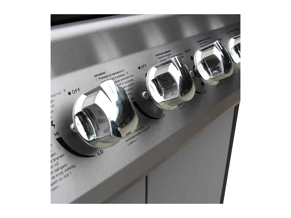 Barbecue à gaz 6 + 1 zone de cuisson Noir et argenté