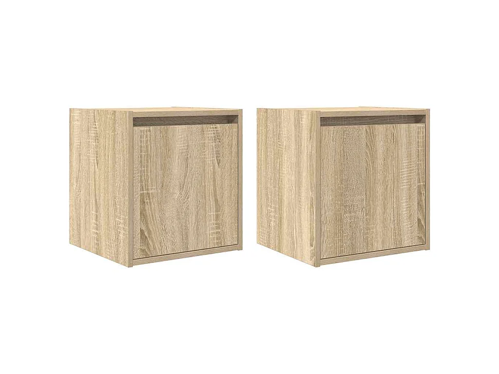 Nachtkastjes 2 st wandgemonteerd 38x34x40 cm sonoma eikenkleur