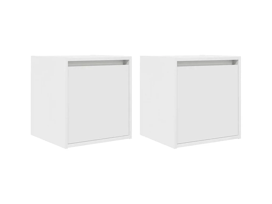 Comodini a Muro 2 pz Bianchi 38x34x40 cm